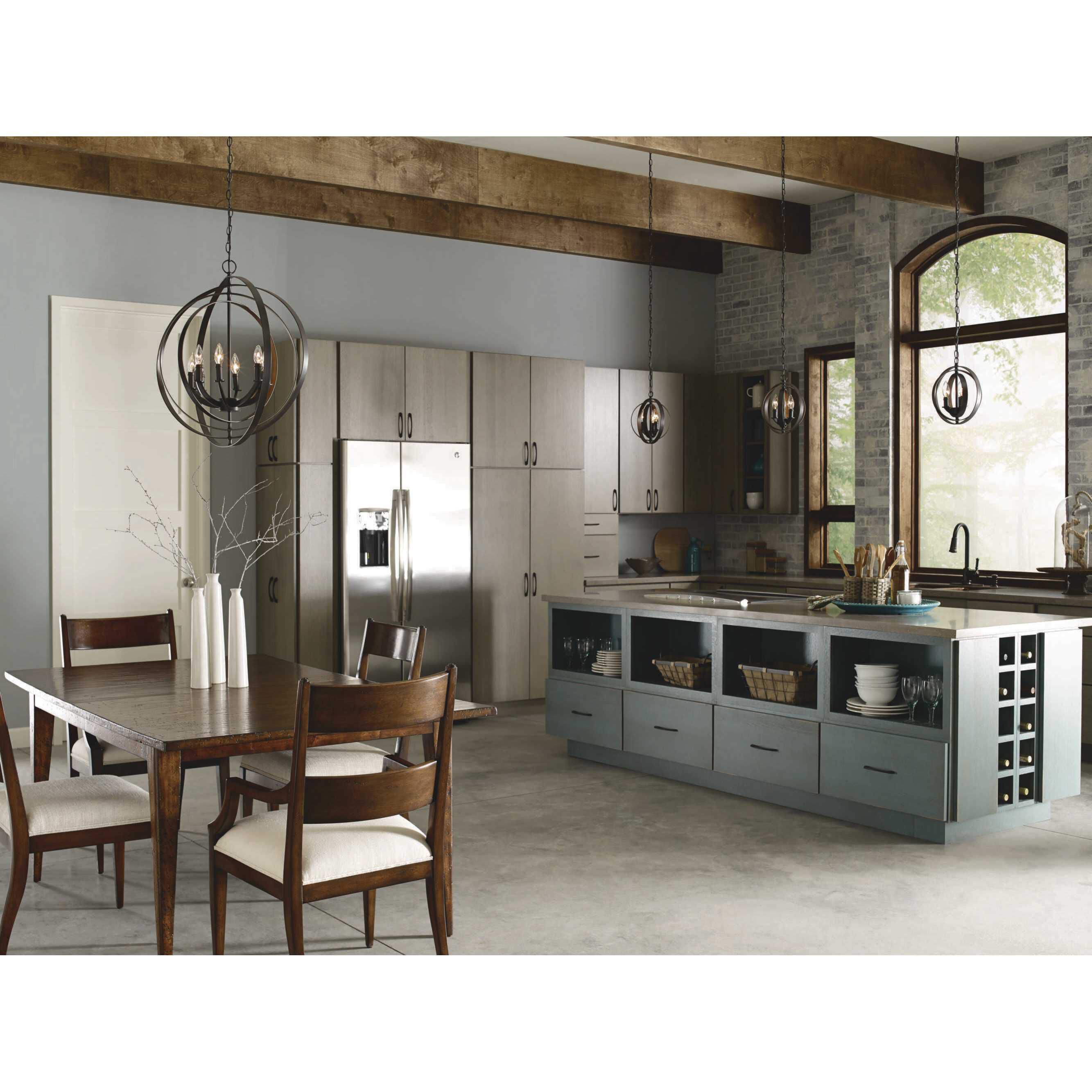 Equinox 6 Light 28 inch Antique Bronze Foyer Pendant Ceiling Light